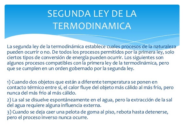 Segunda ley de la termodinamica