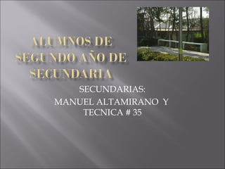 SECUNDARIAS: MANUEL ALTAMIRANO  Y  TECNICA # 35 