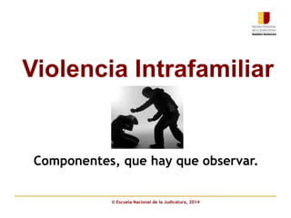 Componentes, que hay que observar.
Violencia Intrafamiliar
© Escuela Nacional de la Judicatura, 2014
 