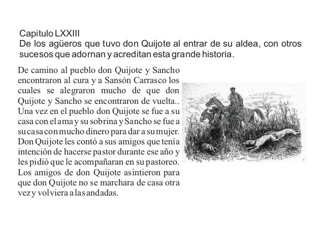 Resultado de imagen de don quijote segunda parte capitulo 73