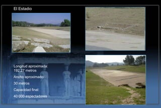 El Estadio




Longitud aproximada:
192,27 metros
Ancho aproximado:
30 metros
Capacidad final:
40 000 espectadores
 