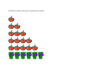 Por ejemplo, el número 5 indica que en un grupo hay cinco objetos.
 