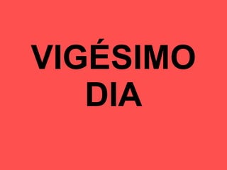 VIGÉSIMO DIA 