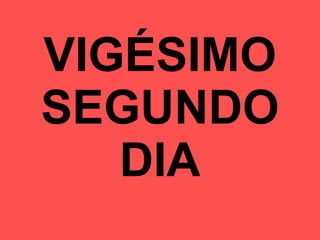 VIGÉSIMO SEGUNDO DIA 