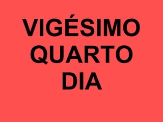 VIGÉSIMO QUARTO DIA 