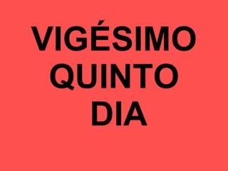 VIGÉSIMO QUINTO  DIA 