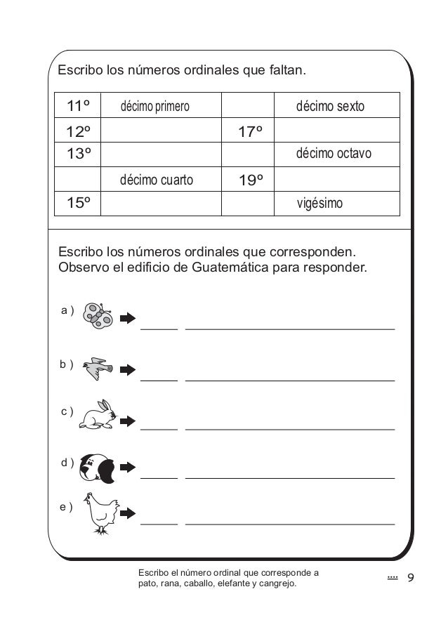 Repaso los números hasta 100 T 1-8
Leo y escribo el nombre del número.
0
1
2
3
4
5
6
7
8
9
10
11 once
12 doc...