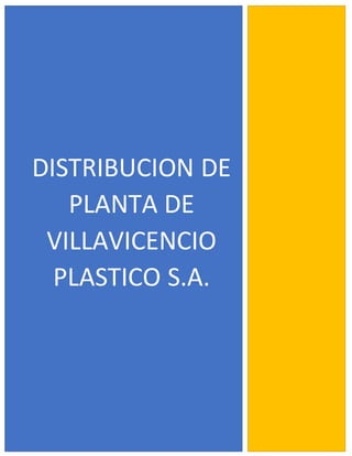 1
DISTRIBUCION DE
PLANTA DE
VILLAVICENCIO
PLASTICO S.A.
 