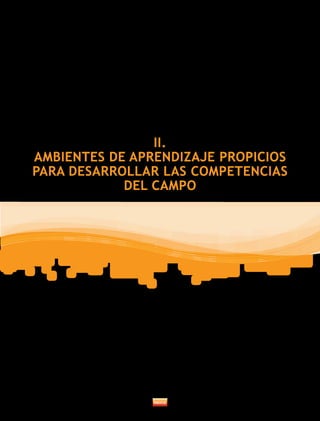 II. 
AMBIENTES DE APRENDIZAJE PROPICIOS 
PARA DESARROLLAR LAS COMPETENCIAS 
DEL CAMPO 
 