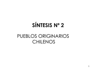 SÍNTESIS Nº 2

PUEBLOS ORIGINARIOS
     CHILENOS



                      1
 