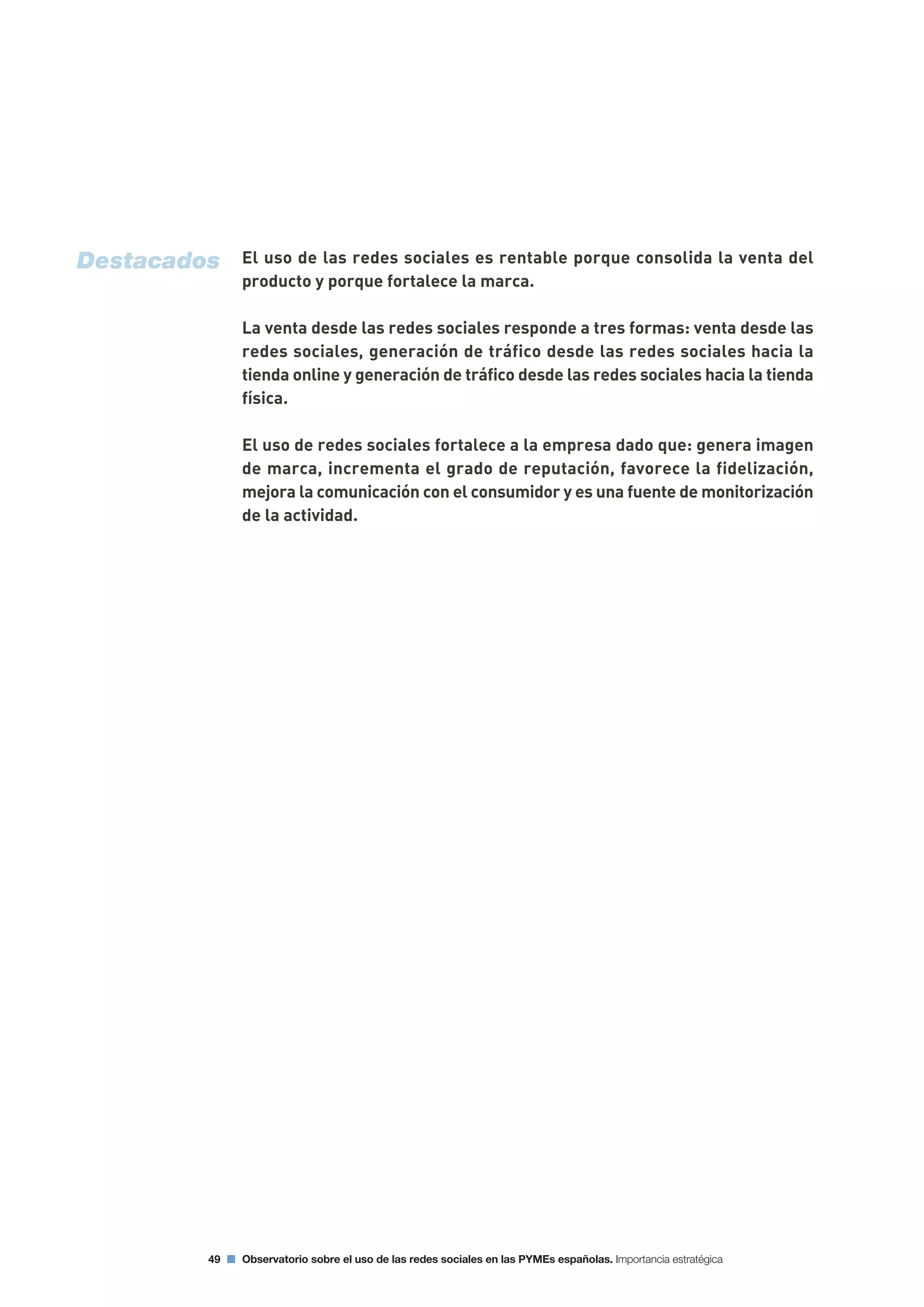 Segundo Observatorio sobre el Uso de las Redes Sociales en las Pymes españolas
