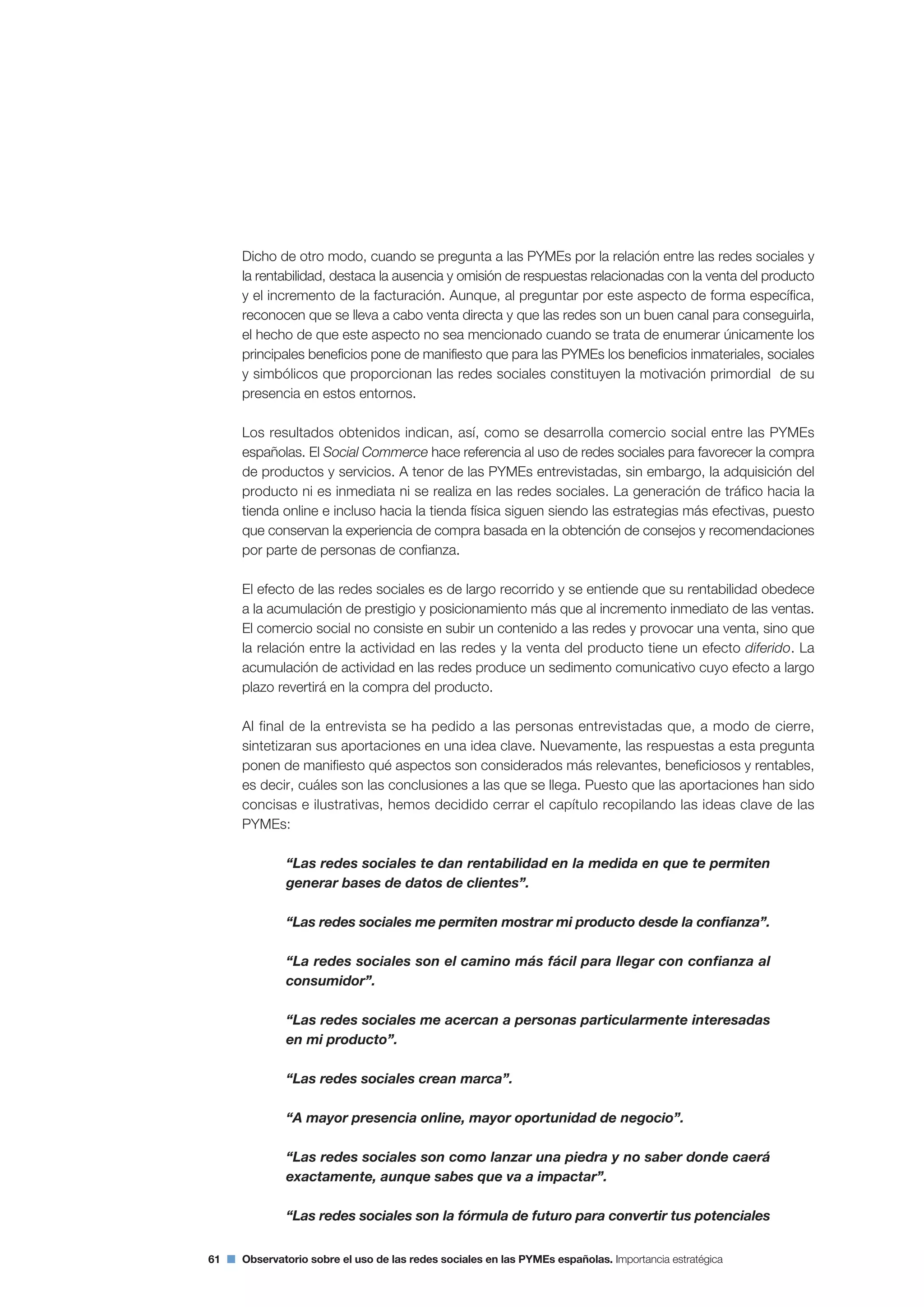 Segundo Observatorio sobre el Uso de las Redes Sociales en las Pymes españolas