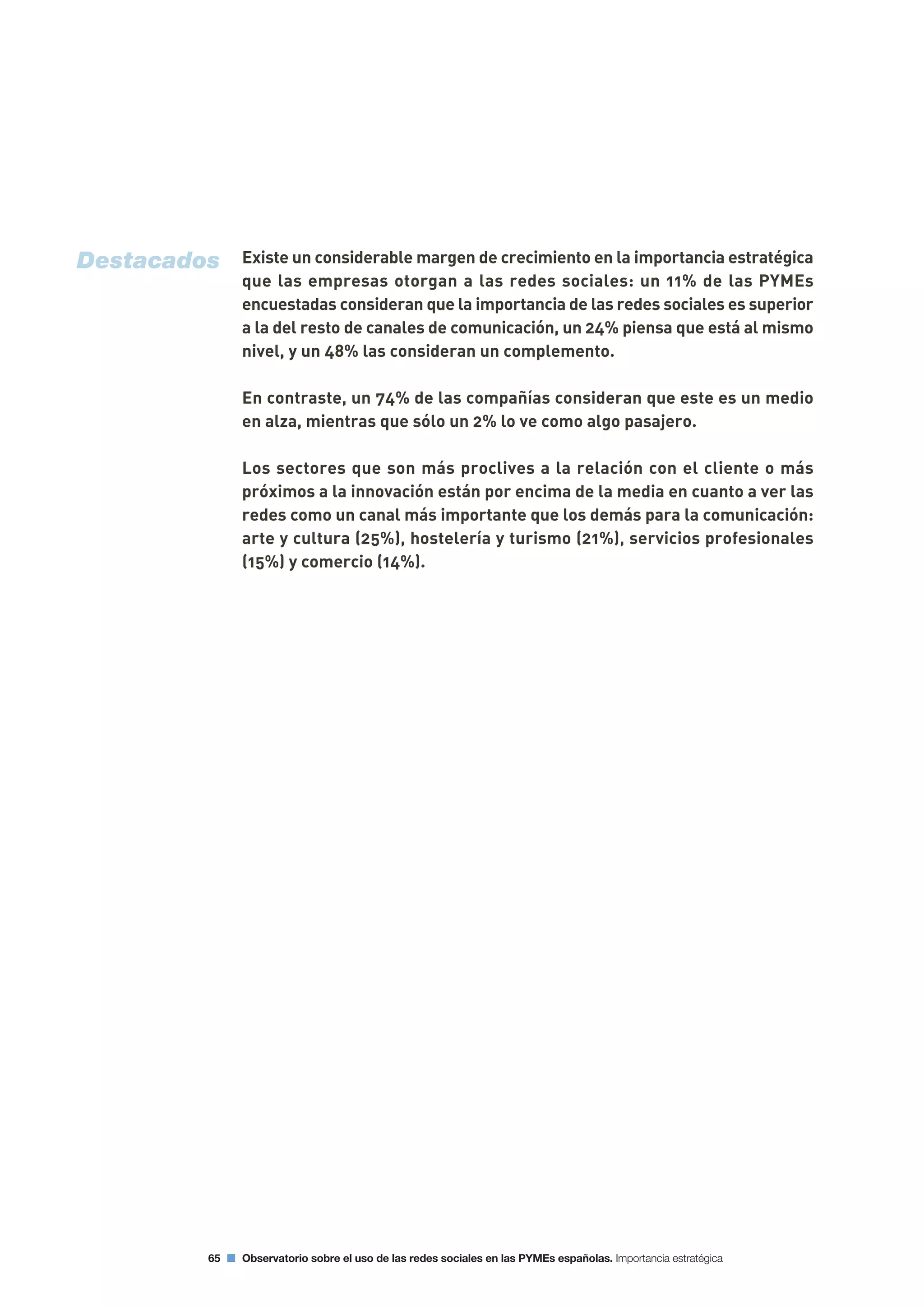 Segundo Observatorio sobre el Uso de las Redes Sociales en las Pymes españolas
