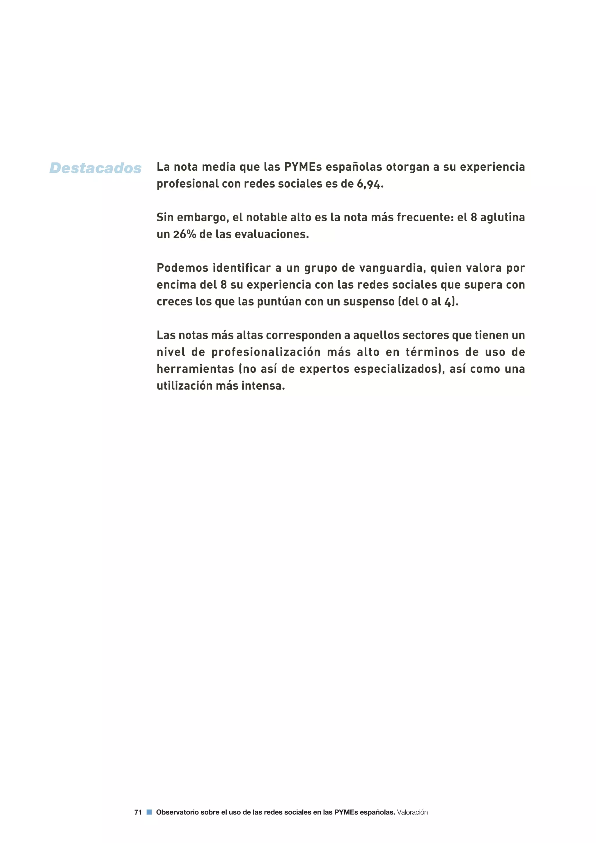 Segundo Observatorio sobre el Uso de las Redes Sociales en las Pymes españolas