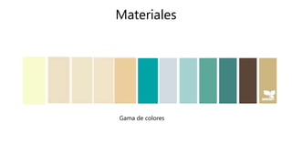 Materiales
Gama de colores
 