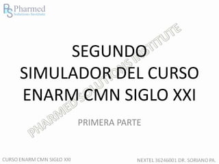 SEGUNDO
SIMULADOR DEL CURSO
ENARM CMN SIGLO XXI
PRIMERA PARTE
 