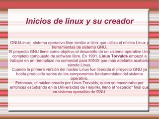 Segundo Trabajo, Presentacion Linux | ODP