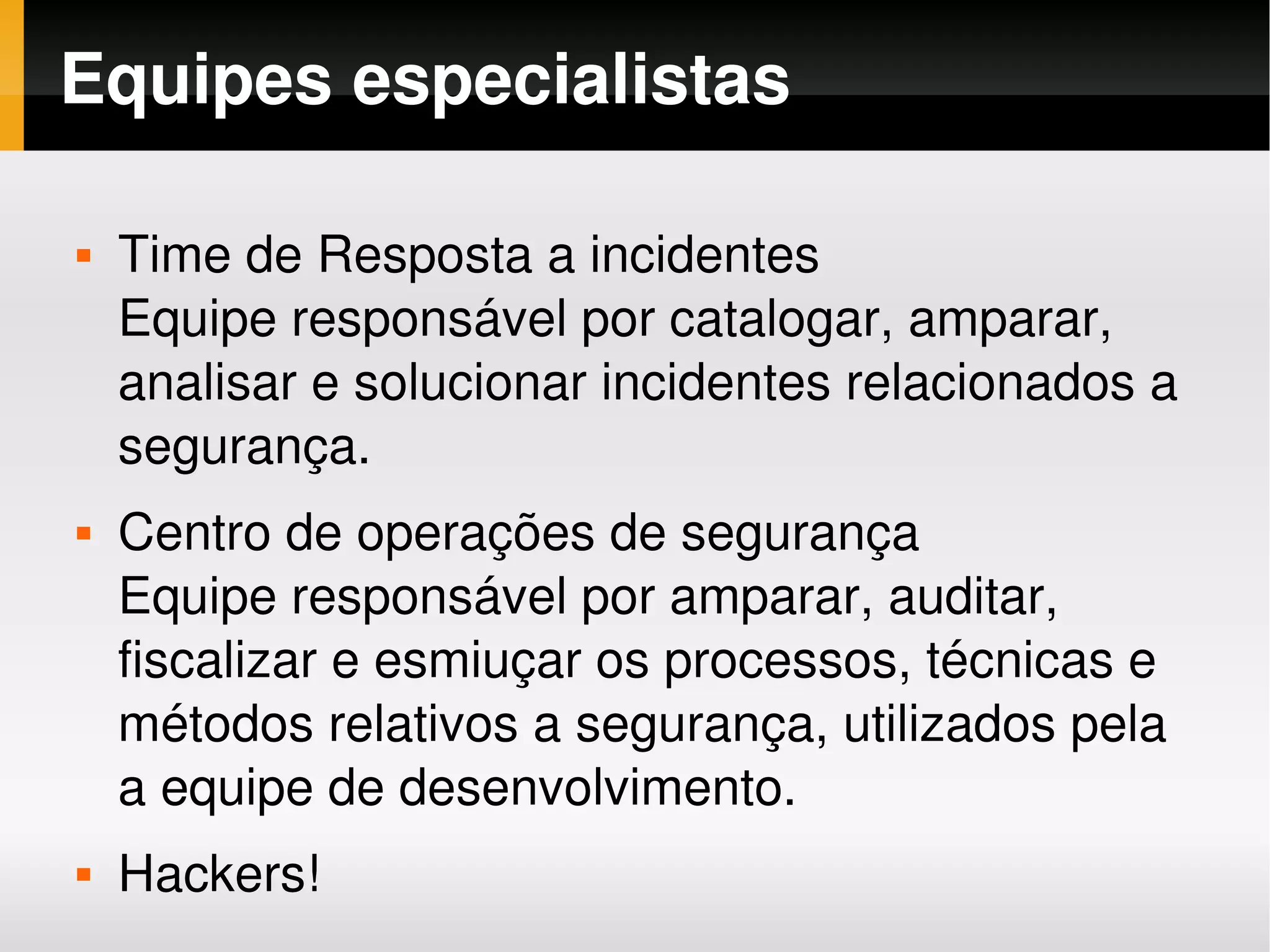 Segurança no Desenvolvimento de Software