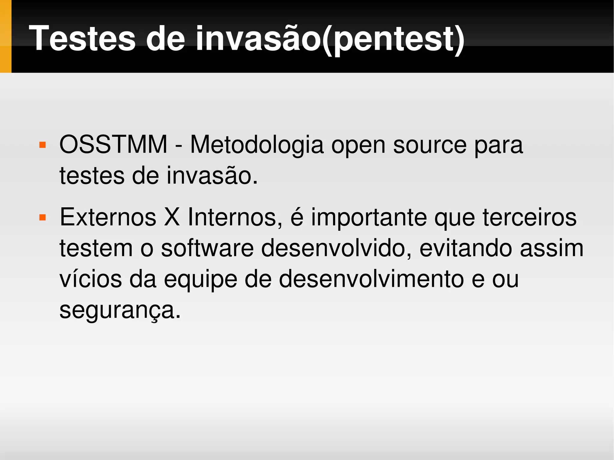 Segurança no Desenvolvimento de Software