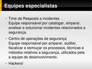 Segurança no Desenvolvimento de Software