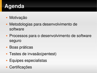 Segurança no Desenvolvimento de Software