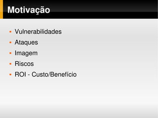 Segurança no Desenvolvimento de Software