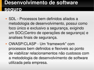 Segurança no Desenvolvimento de Software