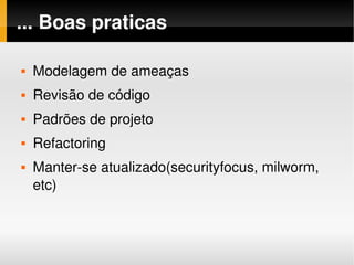 Segurança no Desenvolvimento de Software