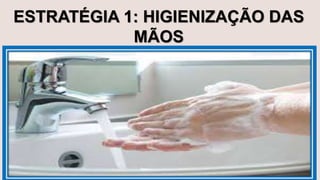 ESTRATÉGIA 1: HIGIENIZAÇÃO DAS
MÃOS
 