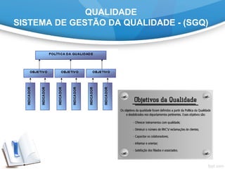 QUALIDADE
SISTEMA DE GESTÃO DA QUALIDADE - (SGQ)
 
