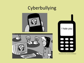 Cyberbullying

http://www.clker.com/search/bullying/1

 