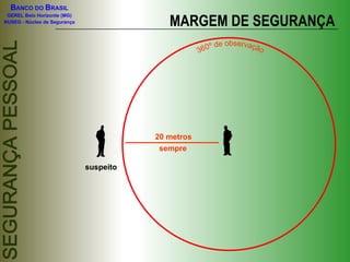 BANCO DO BRASIL

                                            MARGEM DE SEGURANÇA
 GEREL Belo Horizonte (MG)
NUSEG - Núcleo de Segurança




                                         20 metros
                                          sempre

                              suspeito
 