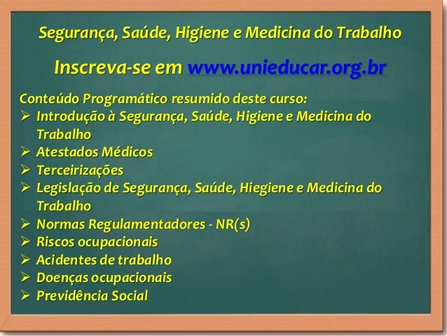 Curso online seguranca do trabalho