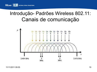 Introdução- Padrões Wireless 802.11:
                   Canais de comunicação




11/11/2011 09:55                           19
 