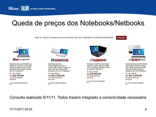 Queda de preços dos Notebooks/Netbooks




Consulta realizada 9/11/11. Todos trazem integrado a conectividade necessária

11/11/2011 09:55                                                            6
 