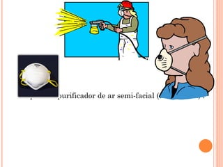 Respirador purificador de ar semi-facial (descartável) .
 