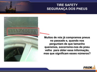 16
Muitos de nós já compramos pneus
no passado e, quando nos
perguntam de que tamanho
queremos, socorremo-nos do pneu
velho para obter essa informação,
mas que significam esses números?
TIRE SAFETY
SEGURANÇA DOS PNEUS
 