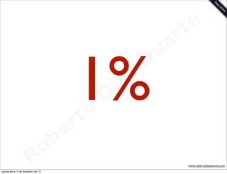 t e
                                                                 a r
                                                             u
                                             1%
                                             rt o
                                                    D
                                                     i as
                                                            D


                                       b   e
                        R            o
                                                                    www.robertodiasduarte.com
quinta-feira, 2 de fevereiro de 12
 