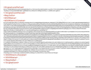 <SignatureValue>

                                                                                             t e
      EkrnJ7dfQB3BQPaSZ4ajgL2cShEDpBjRNzF4ln/060Jy6rKCwJSm5hZyKHtlcszFR2/C5ZYrBYAUDEHFarfbqAFEUnfWtbGA




                                                                                            r
      +KyTNwxl4IPayw4bKDEBH3HRk/qgM8KmKY3hulNFQovDI38EWqGlRZ0hbj+liEXNWlxG61qQE2o=
      </SignatureValue>
      <KeyInfo>
      <X509Data>
      <X509Certificate>
                                                                               u          a
                                                                              D
      MIIGJTCCBQ2gAwIBAgIIczSKsXOg7XUwDQYJKoZIhvcNAQEFBQAwTDELMAkGA1UEBhMCQlIxEzARBgNVBAoTCklDUC1CcmFzaWwxKDAmBgNVBAMTH1N
      FUkFTQSBDZXJ0aWZpY2Fkb3JhIERpZ2l0YWwgdjEwHhcNMTAwOTEwMTEzOTAzWhcNMTEwOTEwMTEzOTAzWjCB5jELMAkGA1UEBhMCQlIxEzARBgNVBA




                                                            s
      oTCklDUC1CcmFzaWwxFDASBgNVBAsTCyhFTSBCUkFOQ08pMRgwFgYDVQQLEw8wMDAwMDEwMDEzODAyODUxFDASBgNVBAsTCyhFTSBCUkFOQ08pMRQwE
      gYDVQQLEwsoRU0gQlJBTkNPKTEUMBIGA1UECxMLKEVNIEJSQU5DTykxFDASBgNVBAsTCyhFTSBCUkFOQ08pMRQwEgYDVQQLEwsoRU0gQlJBTkNPKTEk




                                                           a
      MCIGA1UEAxMbSURFQVMgV09SSyBJTkZPUk1BVElDQSBMVERBMIGfMA0GCSqGSIb3DQEBAQUAA4GNADCBiQKBgQCyverrYUBJaiWSAeVT5Hh0GN/




                                                         i
      ABpt9bYu98hdhLJv36HwCwMF5Rl+G/v4ycEc6wDO2ypd5hy1um0SMTQZI8/
      nFgR15FRHzwfYKERPGCJBYFAL07RIoutOvqEDXL5jd2ZuF5bArDDu5JYcRNf8YKJGVMJq36vgKPthJWGh4dmvC1QIDAQABo4IC8jCCAu4wDgYDVR0PA
      QH/BAQDAgXgMB0GA1UdJQQWMBQGCCsGAQUFBwMCBggrBgEFBQcDBDAfBgNVHSMEGDAWgBS3YKhb




                                                        D
      +bKmrgDtdOvVSsmWaGb1XDCBtQYDVR0RBIGtMIGqgRpST0JFUlRPQElERUFTQVRXT1JLLkNPTS5CUqA4BgVgTAEDBKAvEy0wMjA2MTk3MDc4MDQ2Nzc
      3NjY4MDAwMDAwMDAwMDAwMDAwMDAwMDAwMDAwMDCgHgYFYEwBAwKgFRMTUk9CRVJUTyBESUFTIERVQVJURaAZBgVgTAEDA6AQEw4wNzMwMTY3MTAwMD
      EzMaAXBgVgTAEDB6AOEwwwMDAwMDAwMDAwMDAwVwYDVR0gBFAwTjBMBgZgTAECAQYwQjBABggrBgEFBQcCARY0aHR0cDovL3d3dy5jZXJ0aWZpY2Fkb
      2RpZ2l0YWwuY29tLmJyL3JlcG9zaXRvcmlvL2RwYzCB8AYDVR0fBIHoMIHlMEmgR6BFhkNodHRwOi8vd3d3LmNlcnRpZmljYWRvZGlnaXRhbC5jb20u




                                                o
      YnIvcmVwb3NpdG9yaW8vbGNyL3NlcmFzYWNkdjEuY3JsMEOgQaA/




                                              t
      hj1odHRwOi8vbGNyLmNlcnRpZmljYWRvcy5jb20uYnIvcmVwb3NpdG9yaW8vbGNyL3NlcmFzYWNkdjEuY3JsMFOgUaBPhk1odHRwOi8vcmVwb3NpdG9
      yaW8uaWNwYnJhc2lsLmdvdi5ici9sY3IvU2VyYXNhL3JlcG9zaXRvcmlvL2xjci9zZXJhc2FjZHYxLmNybDCBlwYIKwYBBQUHAQEEgYowgYcwRwYIKw




                                             r
      YBBQUHMAKGO2h0dHA6Ly93d3cuY2VydGlmaWNhZG9kaWdpdGFsLmNvbS5ici9jYWRlaWFzL3NlcmFzYWNkdjEucDdiMDwGCCsGAQUFBzABhjBodHRwO
      i8vb2NzcC5jZXJ0aWZpY2Fkb2RpZ2l0YWwuY29tLmJyL3NlcmFzYWNkdjEwDQYJKoZIhvcNAQEFBQADggEBAJA1CLr8MWr+Rf5XmleEpHlVFJIb/




                                           e
      qp0oQ4Tv+Z/1yV7tmDpjqMuEoktT0M9sca4TVxtyW4vQMriIow7b8msk5NtPm7FiF54XViinoDTl7s3wVaFV/whHs3zTRQHeXtcD6nz+rQY2A3/
      TTvPHVB4s8ytDtzCdQ1OgwArCiax8W4Norqv19EAqX/wSIstCeCaPxk/5f4+5mQ4ODSo/




                                       b
      2wAABgwIgDB3BmAIfun32WuD6mYCaNFfLI2oZCV4y2KxmWY7Zy2SO40X8/DEZ/
      CTGahEqsj02Y70akNtUQ4tlMJEKxfzCN0PUj9BdkqrY2jYRk0UTf2s/O4SrFONjPjOrTAxqk=
      </X509Certificate>
      </X509Data>
      </KeyInfo>
      </Signature>
                        R            o
                                                                                                         www.robertodiasduarte.com
quinta-feira, 2 de fevereiro de 12
 
