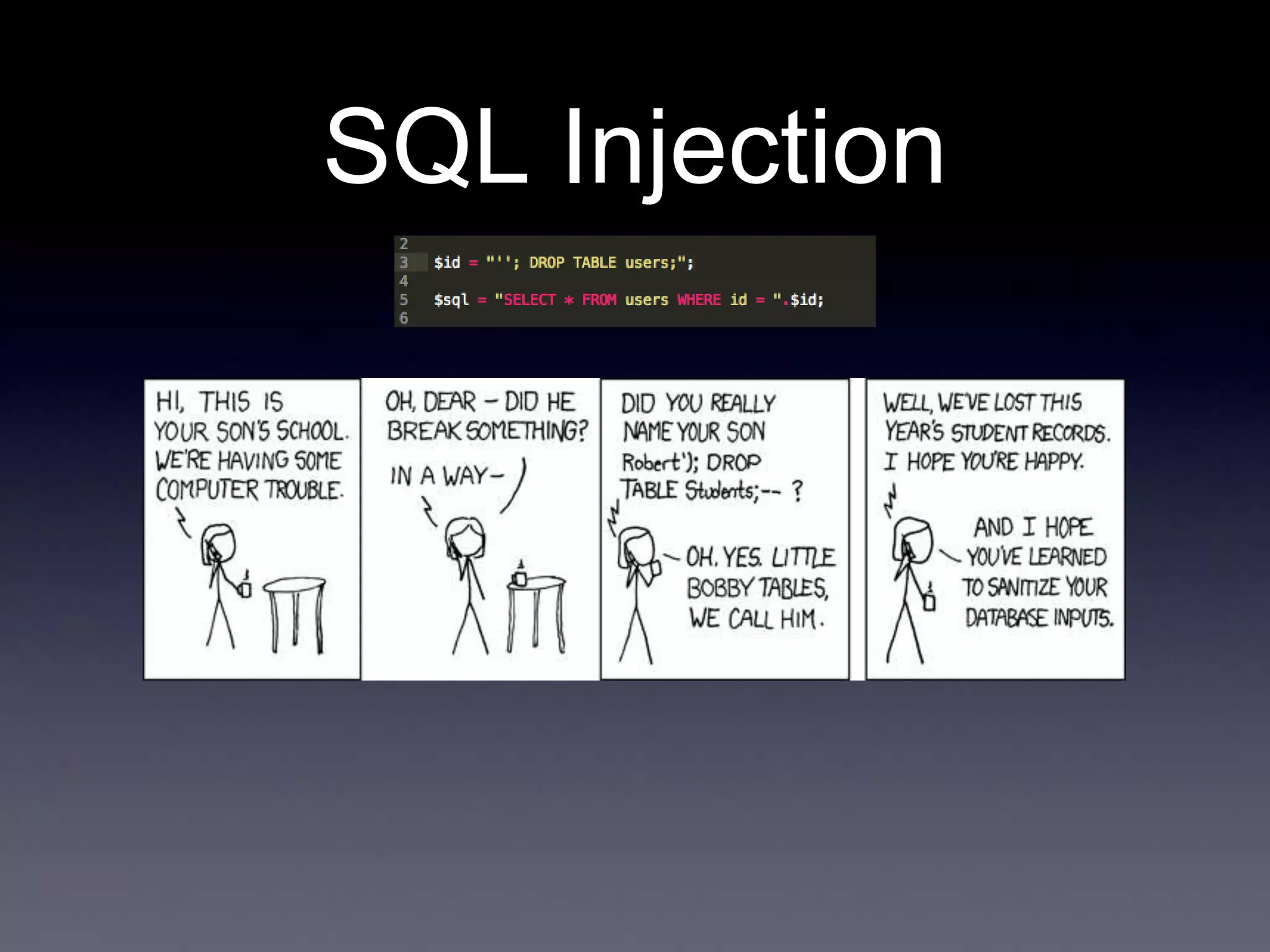 SQL Injection
 