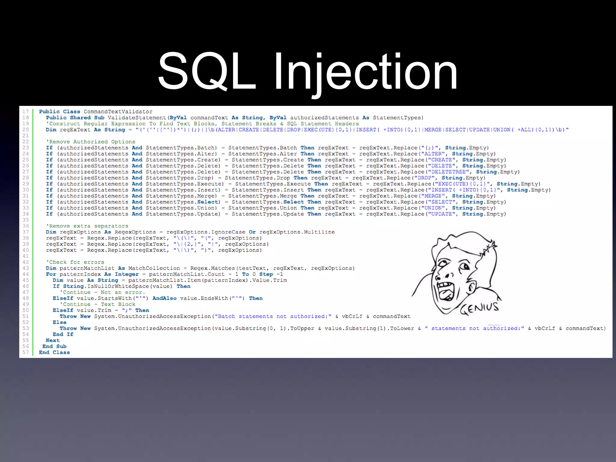 SQL Injection
 