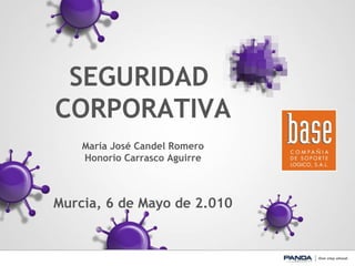 SEGURIDAD  CORPORATIVA María José Candel Romero Honorio Carrasco Aguirre Murcia, 6 de Mayo de 2.010 
