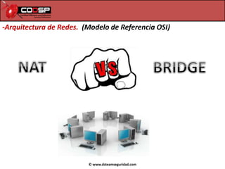 © www.dsteamseguridad.com
-Arquitectura de Redes. (Modelo de Referencia OSI)
 