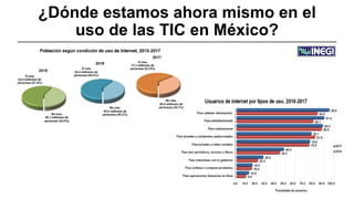 ¿Dónde estamos ahora mismo en el
uso de las TIC en México?
 