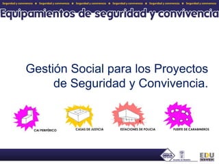 Gestión Social para los Proyectos de Seguridad y Convivencia.CASAS DE JUSTICIAESTACIONES DE POLICIAFUERTE DE CARABINEROSCAI PERIFÉRICO