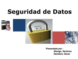 Seguridad de Datos




          Presentado por :
                 Abrego, Verónica
                 Quintero, Oscar
 