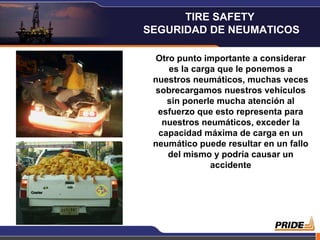 Otro punto importante a considerar es la carga que le ponemos a nuestros neumáticos, muchas veces sobrecargamos nuestros vehículos sin ponerle mucha atención al esfuerzo que esto representa para nuestros neumáticos, exceder la capacidad máxima de carga en un neumático puede resultar en un fallo del mismo y podría causar un accidente TIRE SAFETY  SEGURIDAD DE NEUMATICOS 