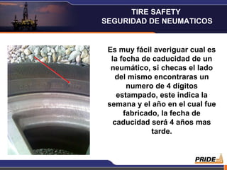 Es muy fácil averiguar cual es la fecha de caducidad de un neumático, si checas el lado del mismo encontraras un numero de 4 dígitos estampado, este indica la semana y el año en el cual fue fabricado, la fecha de caducidad será 4 años mas tarde. TIRE SAFETY  SEGURIDAD DE NEUMATICOS 
