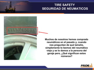 Muchos de nosotros hemos comprado neumáticos en el pasado y, cuando nos preguntan de qué tamaño, simplemente lo leemos del neumático viejo y se lo damos a la persona del garaje pero, ¿Qué significan estos números? TIRE SAFETY  SEGURIDAD DE NEUMATICOS 