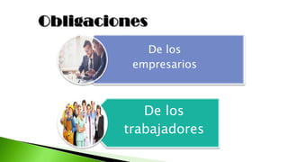 De los
empresarios
De los
trabajadores
 